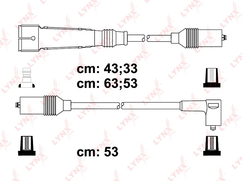 Провода в/вольтные для а/мAUDI 80 1,6 84-91 VW Golf II 1,3-1,8 84-92/Golf III 1,6-2,0 94>Golf IV 2,0