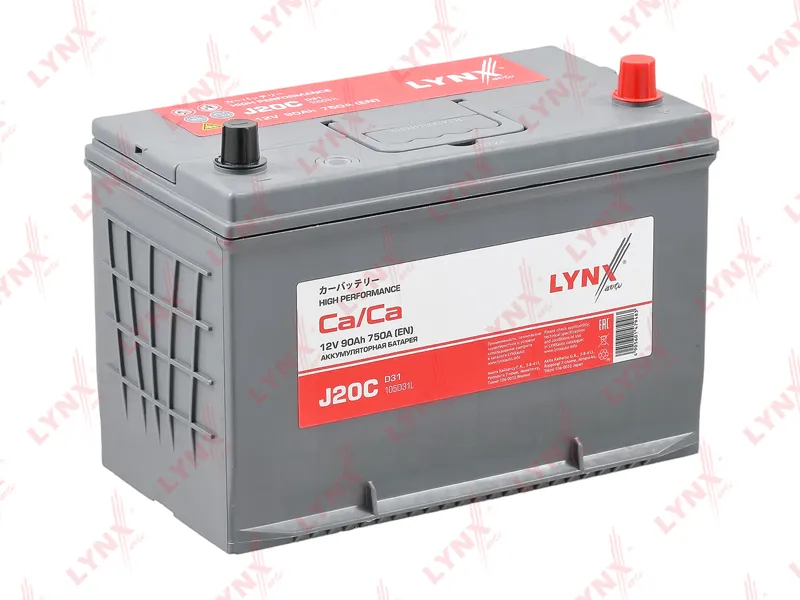 J20C Аккумулятор 90 Ah, 750 A, обратная LYNXauto