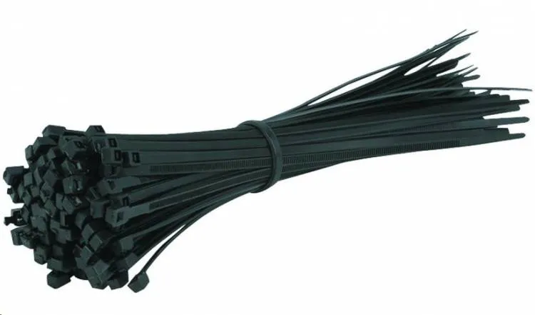 Стяжки кабельные нейлоновые 7.6*380 мм черные (в уп 100 шт) TM Nord YADA