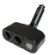 Развет.прикур.2гнезда 2USB с индик. фикс.угла наклона в блистере Nord YADA