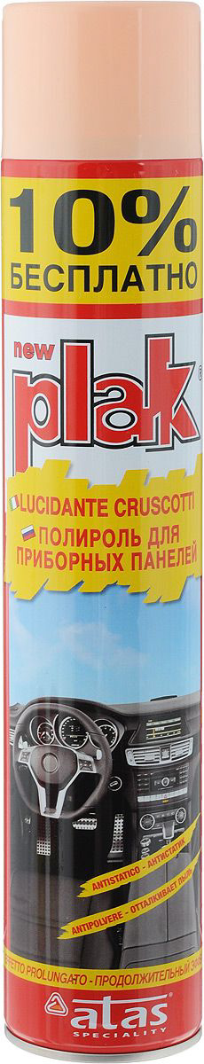 Полироль панели "PLAK" антистатик "Персик" (750мл) аэрозоль