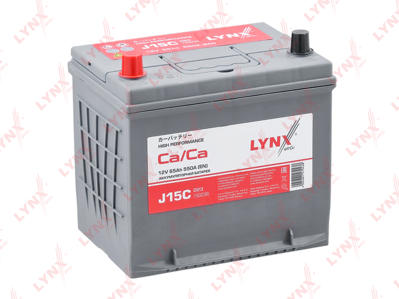 J15C Аккумулятор 65 Ah, 550 A, прямая LYNXauto