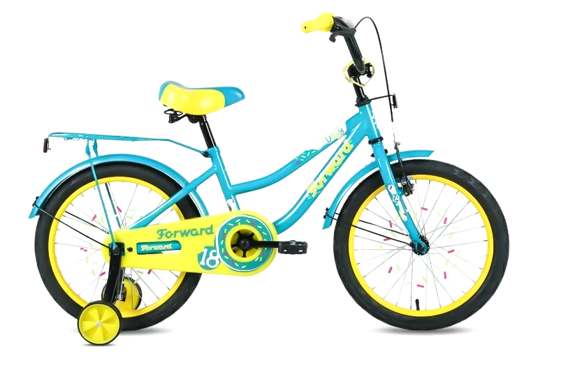 Велосипед FORWARD FUNKY 16" (детский) Бирюзовый/желтый мат.