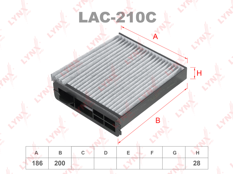LAC-210C Фильтр салонный угольный LYNXauto