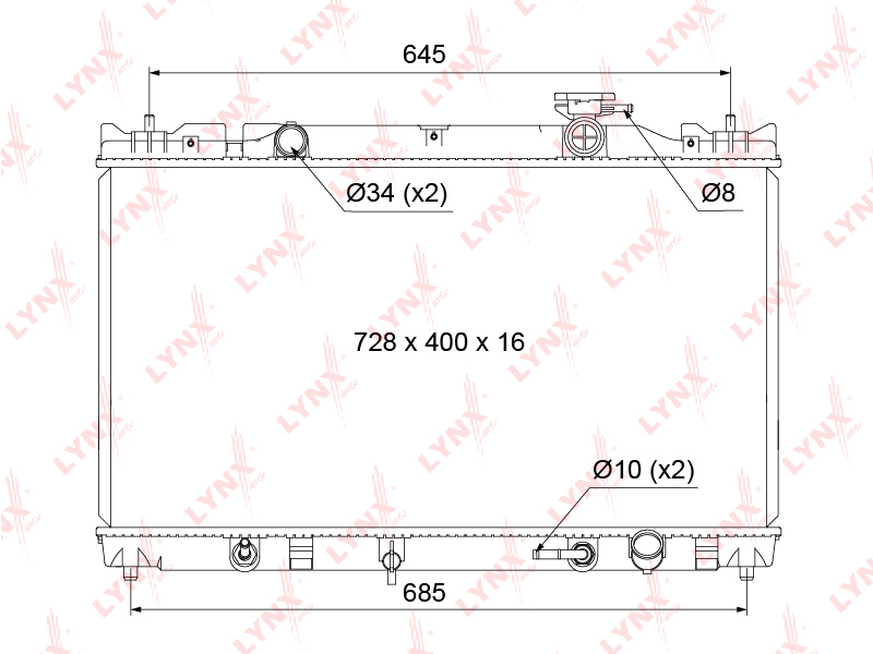 Радиатор охлаждения паяный AT TOYOTA Camry(V30) 2.0-2.4 01-06