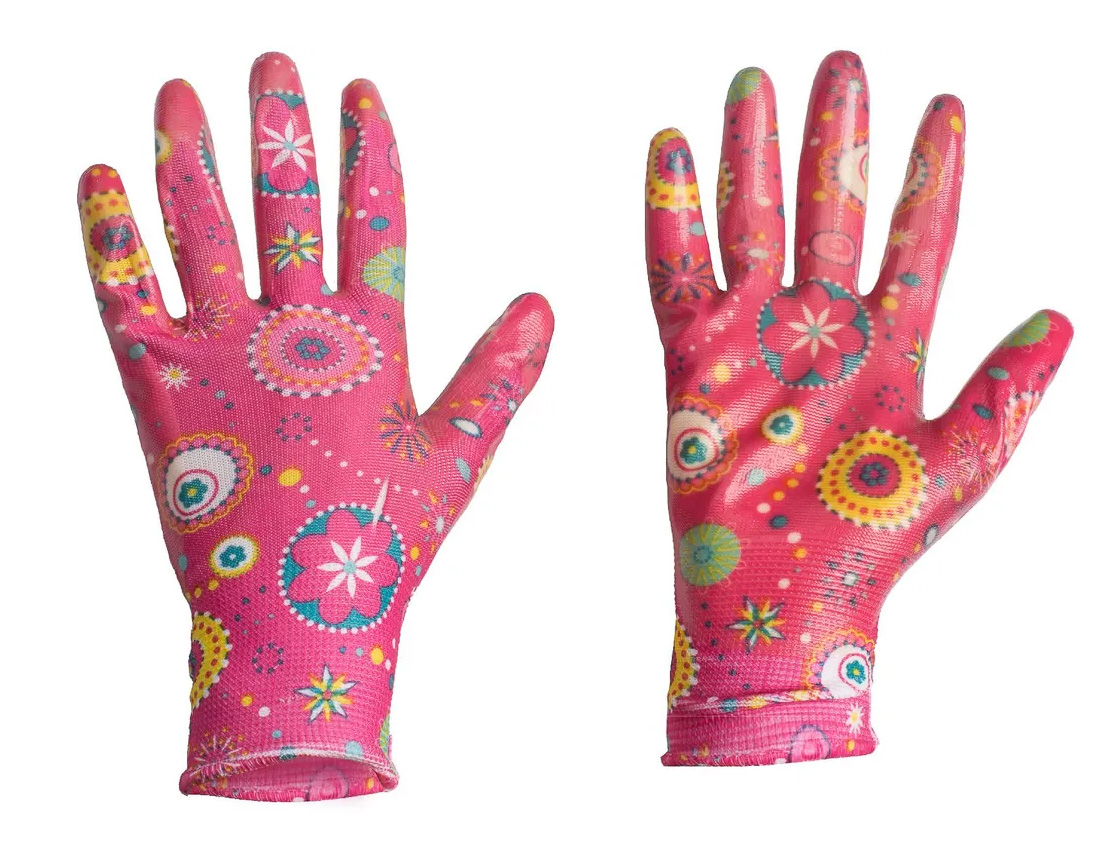 Перчатки садовые с нитриловым покрытием (S) розовые ТМ Nord YADA