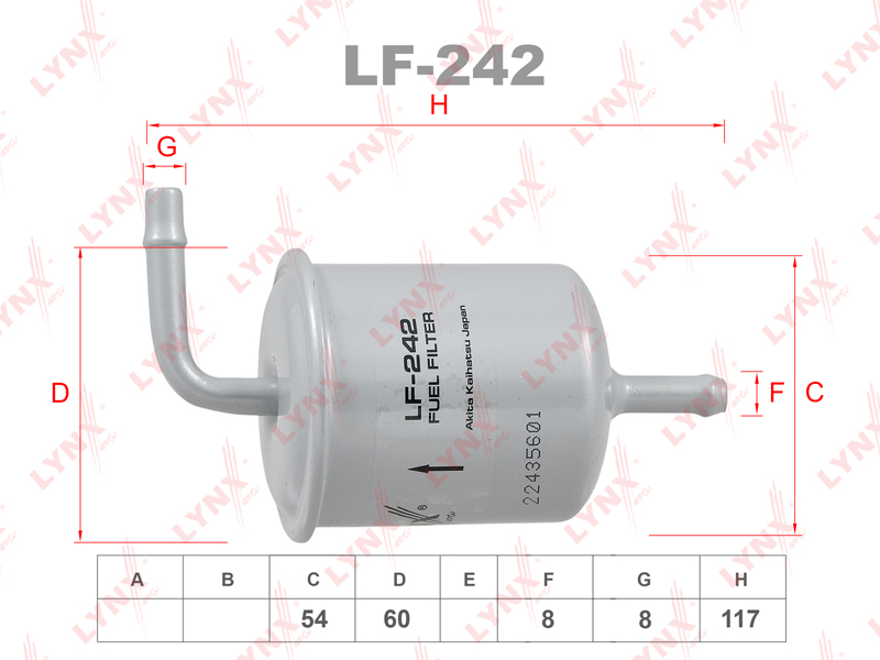 LF-242 Фильтр топливный LYNXauto