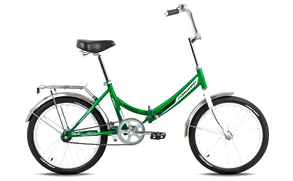 Велосипед складной 20" FORWARD ARSENAL 20 2.0 (6 ск., рама сталь 14") ярко-зеленый/серый