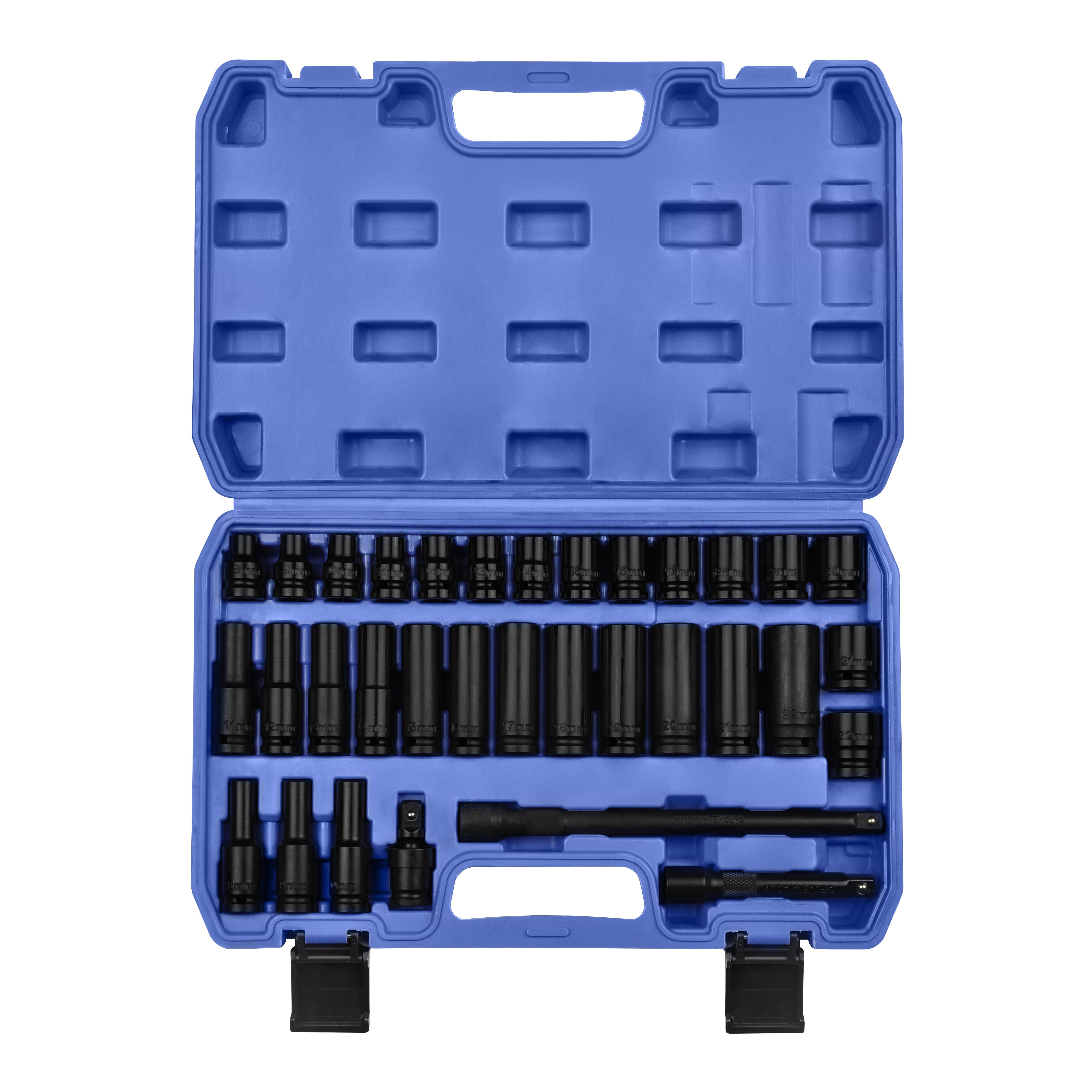 Набор ударных головок 1/2" 33 пр. (6гр., CRV, 8-22мм) 