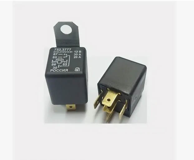 Реле электромагнитное 12V 5-ти контактное 30/20А переключ. с кроншт. с резистором АВАР