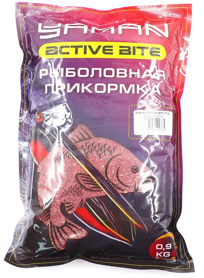 Прикормка Yaman Active Bite Плотва (кокос), цв. чёрный, 900 г/15/