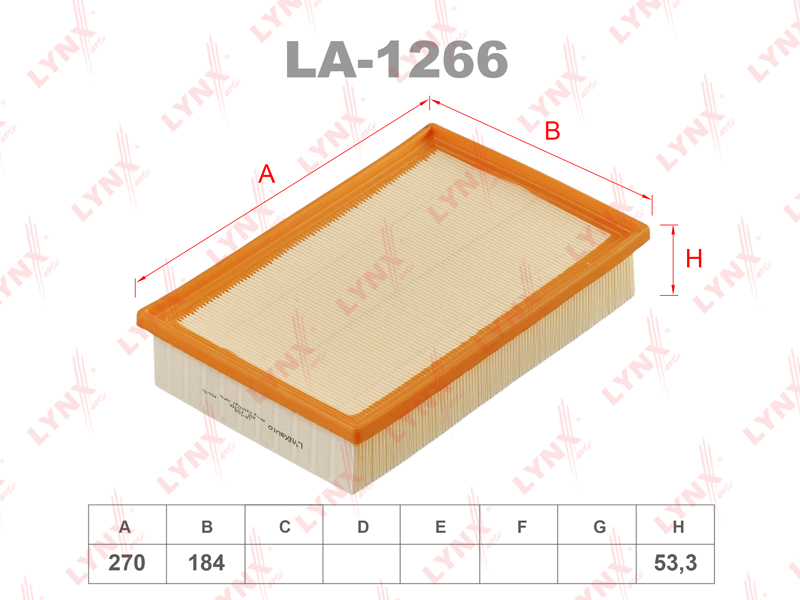 LA-1266 Фильтр воздушный LYNXauto