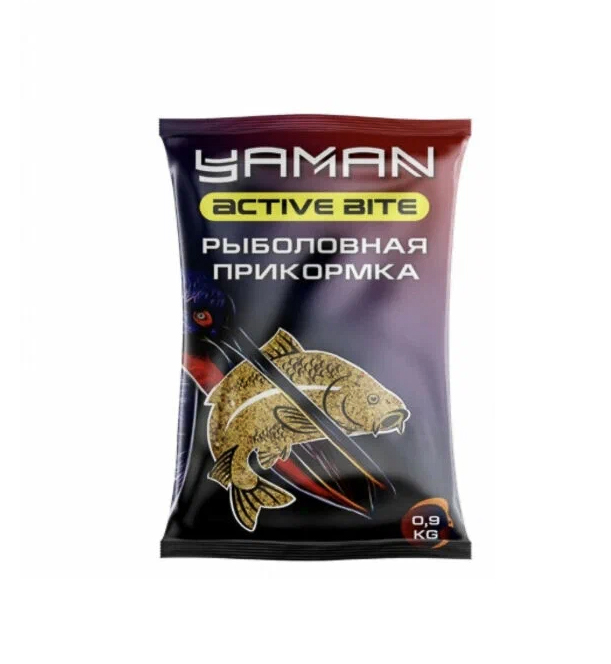 Прикормка Yaman Active Bite Карп (чёрная смородина), цв. коричневый, 900 г/15/