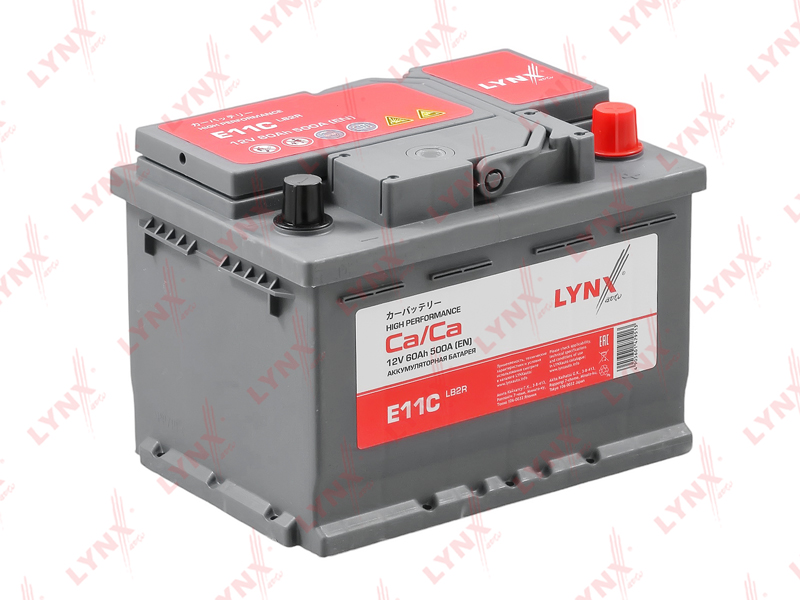 E11C Аккумулятор 60 Ah, 500 A, обратная LYNXauto