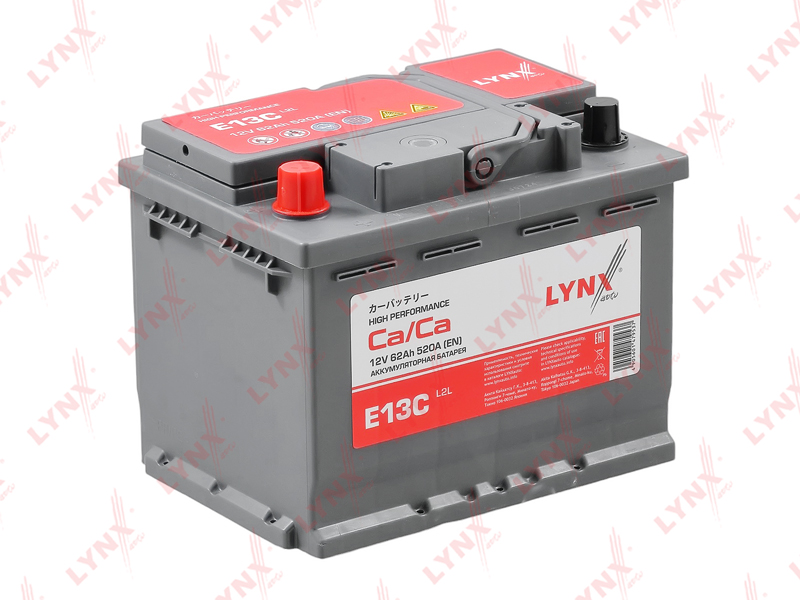 E13C Аккумулятор 62 Ah, 520 A, прямая LYNXauto