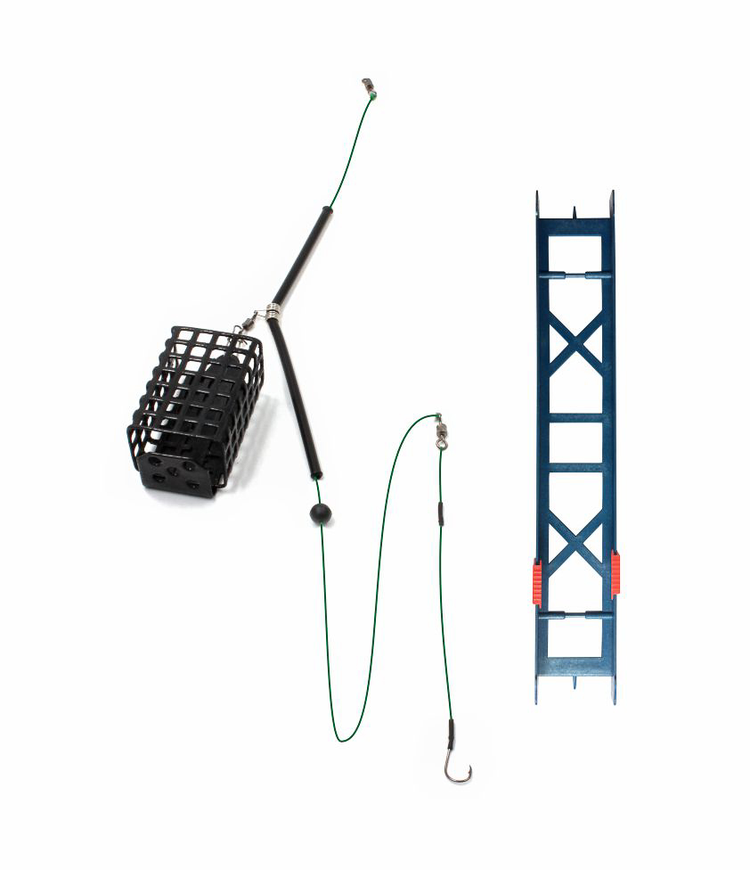 Оснастка фидерная Яман «Лещ», кормушка 60г, плет шнур 0,25мм, крючок №6 Chinu Ring, на мотовиле/40/