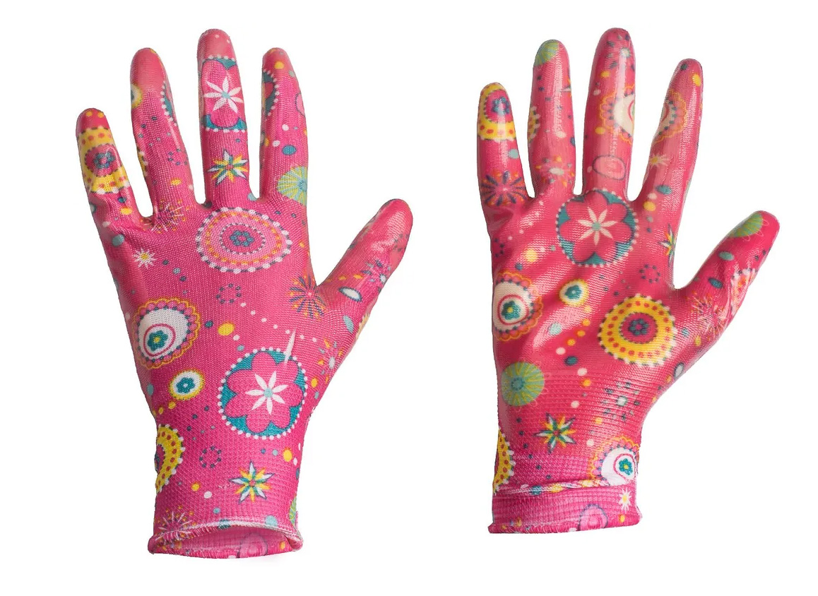 Перчатки садовые с нитриловым покрытием (L) розовые ТМ Nord YADA