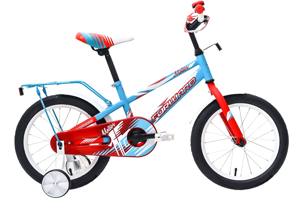Велосипед детский 16" FORWARD METEOR 16 бирюзовый/красный мат.