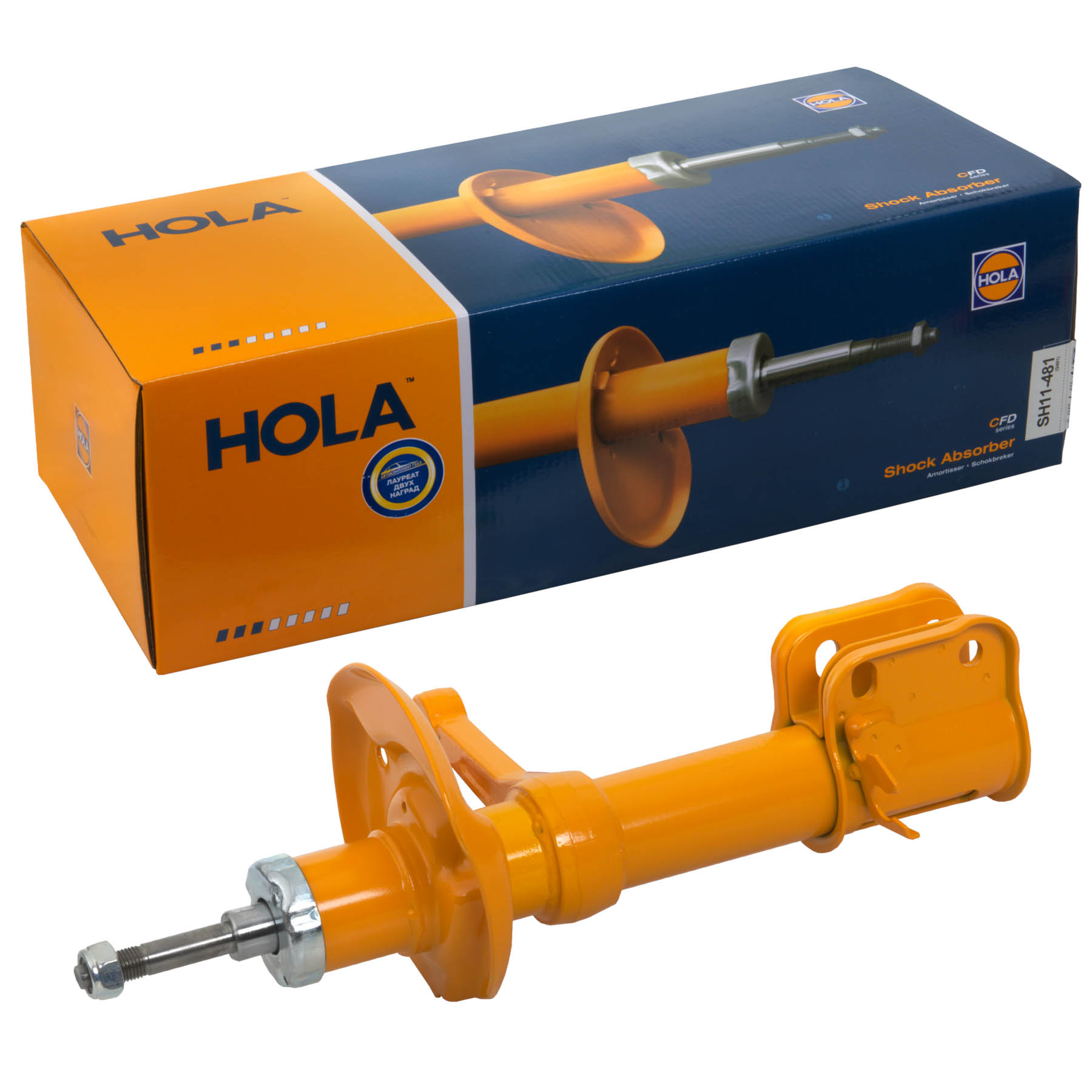 Стойка амортизаторная, масл., перед., лев., для подв. с бочкообр. пружиной, LADA Kalina (1117-19), (1 шт.), HOLA, S481