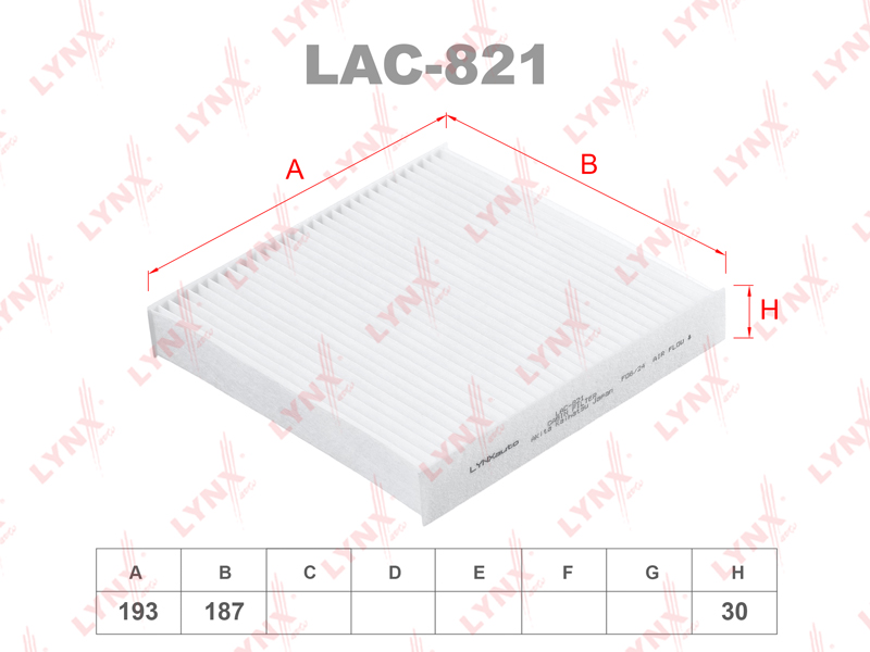 LAC-821 Фильтр салонный LYNXauto