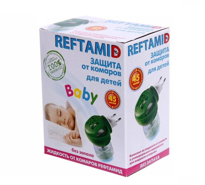 Репеллент Рефтамид;детский комплект фумигатор+флакон с жидкостью,45 ночей,без запаха