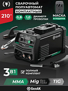 Полуавтоматический сварочный аппарат, 210П, 3 в 1 (MMA,MIG NO GAS,TIG) "БелАК"