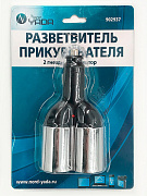 Развет.прикур.2гнезда 2USB с пров.(58см) с индикат. TM  Nord YADA